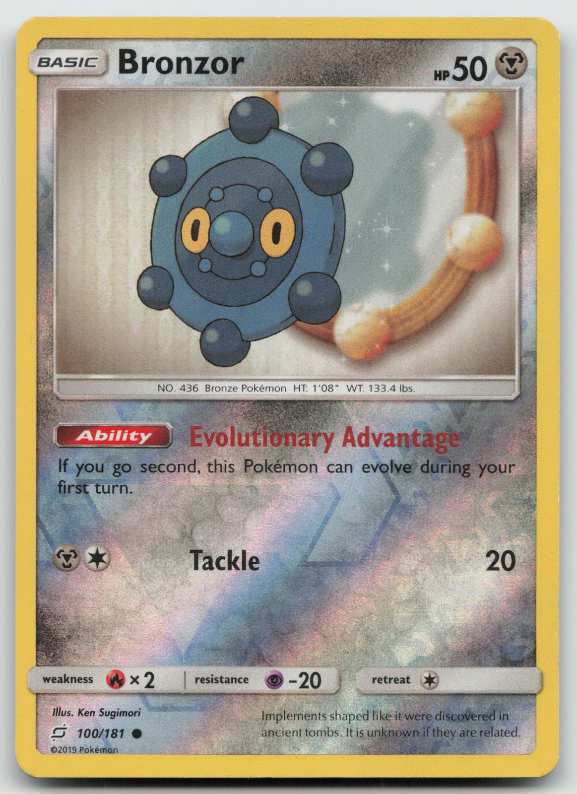 Bronzor Reverse Holo Common SM - Team Up 100/181 LP
