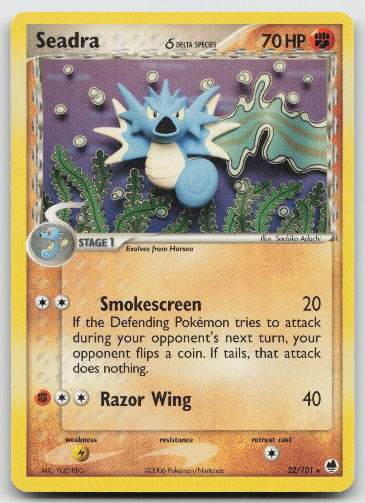 Seadra - (Delta Species) Rare Dragon Frontiers 22/101 MP