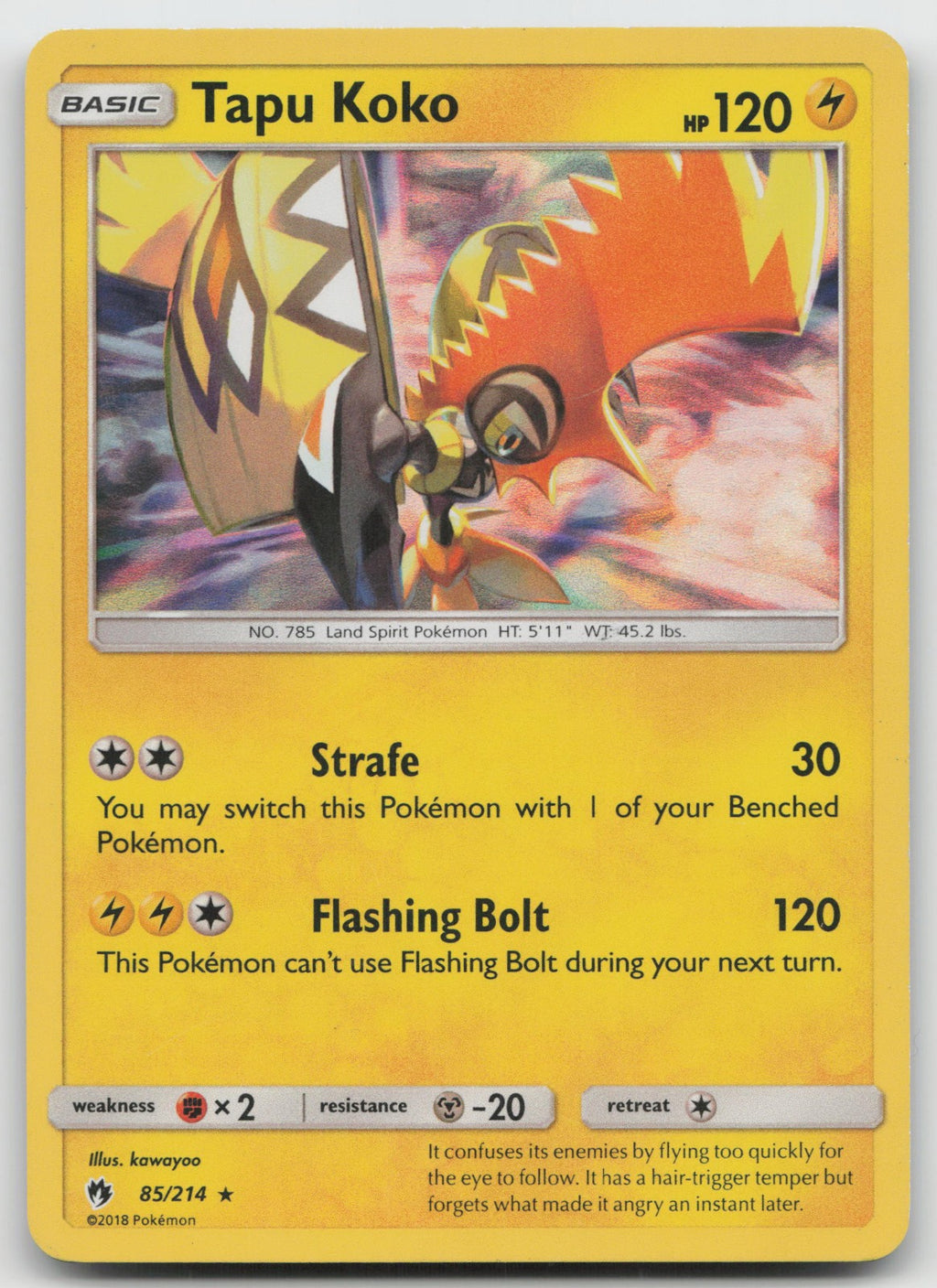 Tapu Koko Holo Rare SM - Lost Thunder 85/214 NM
