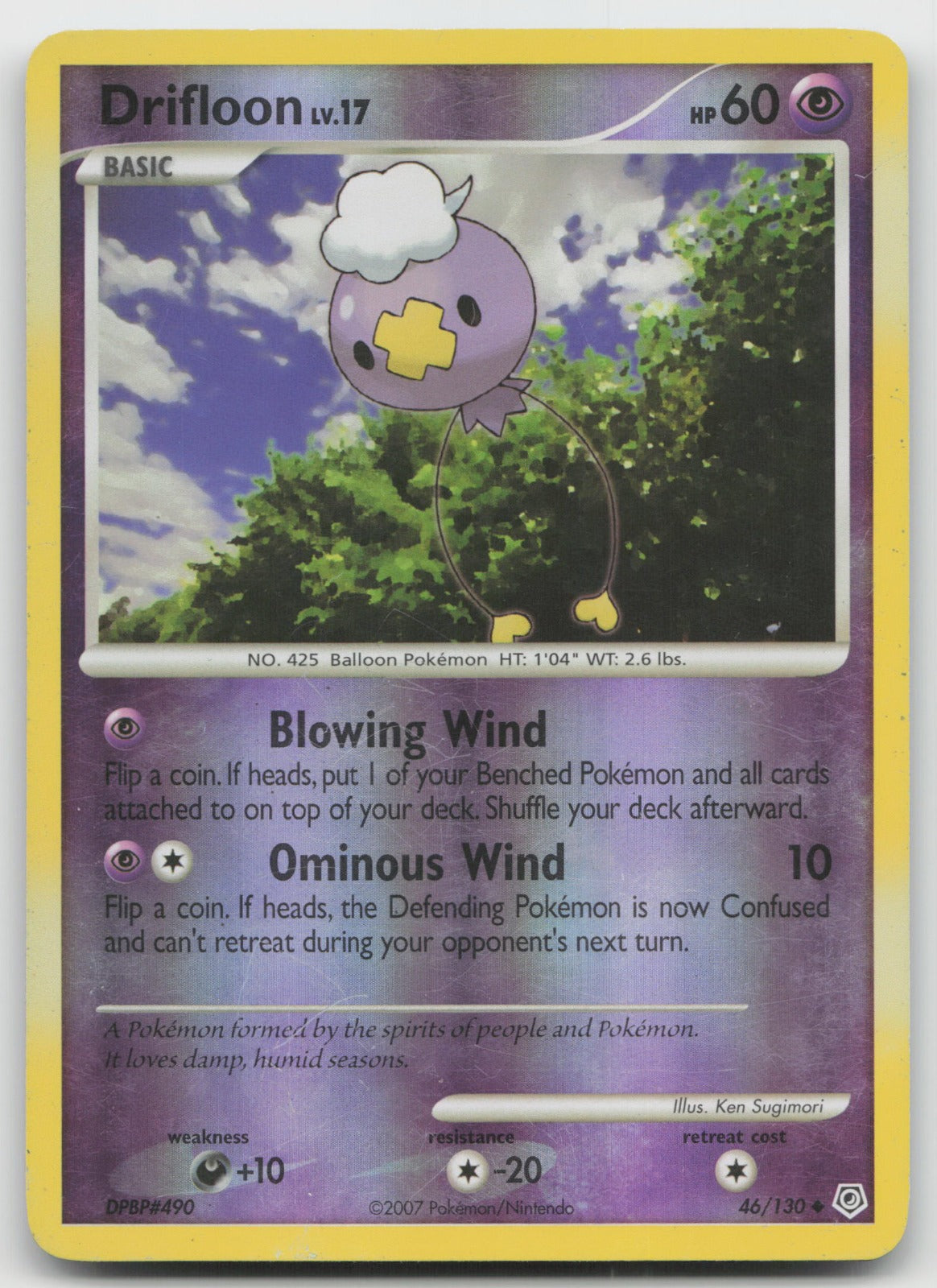 Drifloon Uncommon Reverse Holo Diamond and Pearl 46/130 MP
