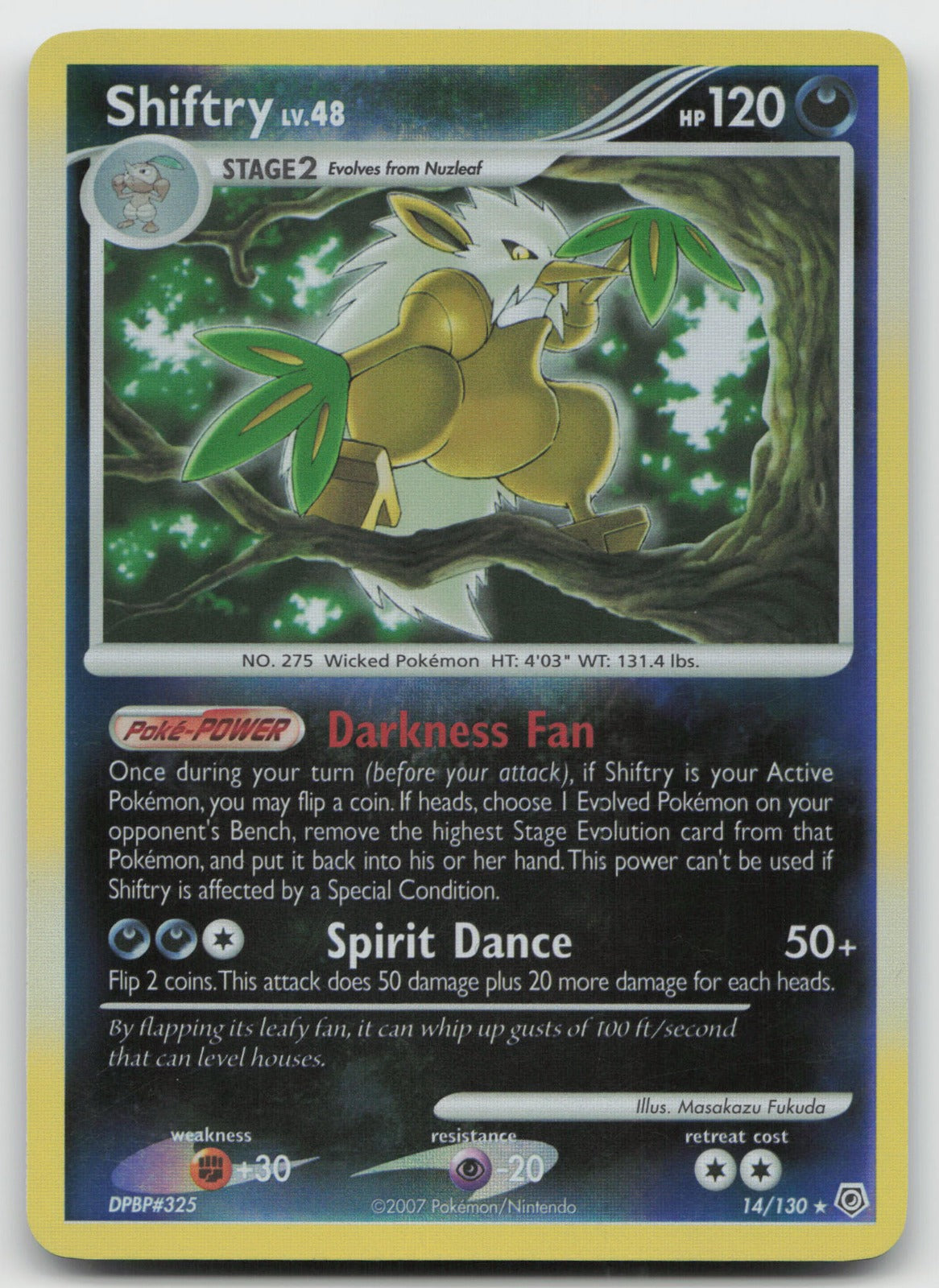 Shiftry Rare Reverse Holo Diamond and Pearl 14/130 NM/VLP