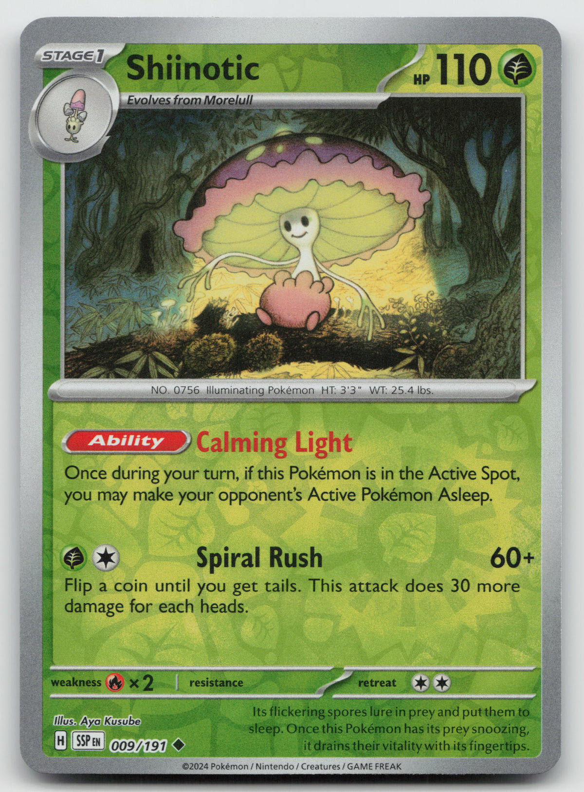 Shiinotic Uncommon Reverse Holo SV08: Surging Sparks 009/191 NM