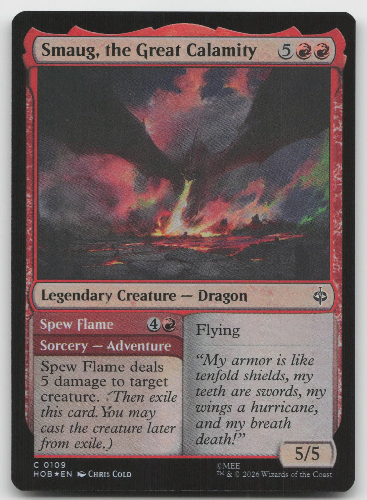 Smaug, the Great Calamity C Foil The Hobbit 109 NM