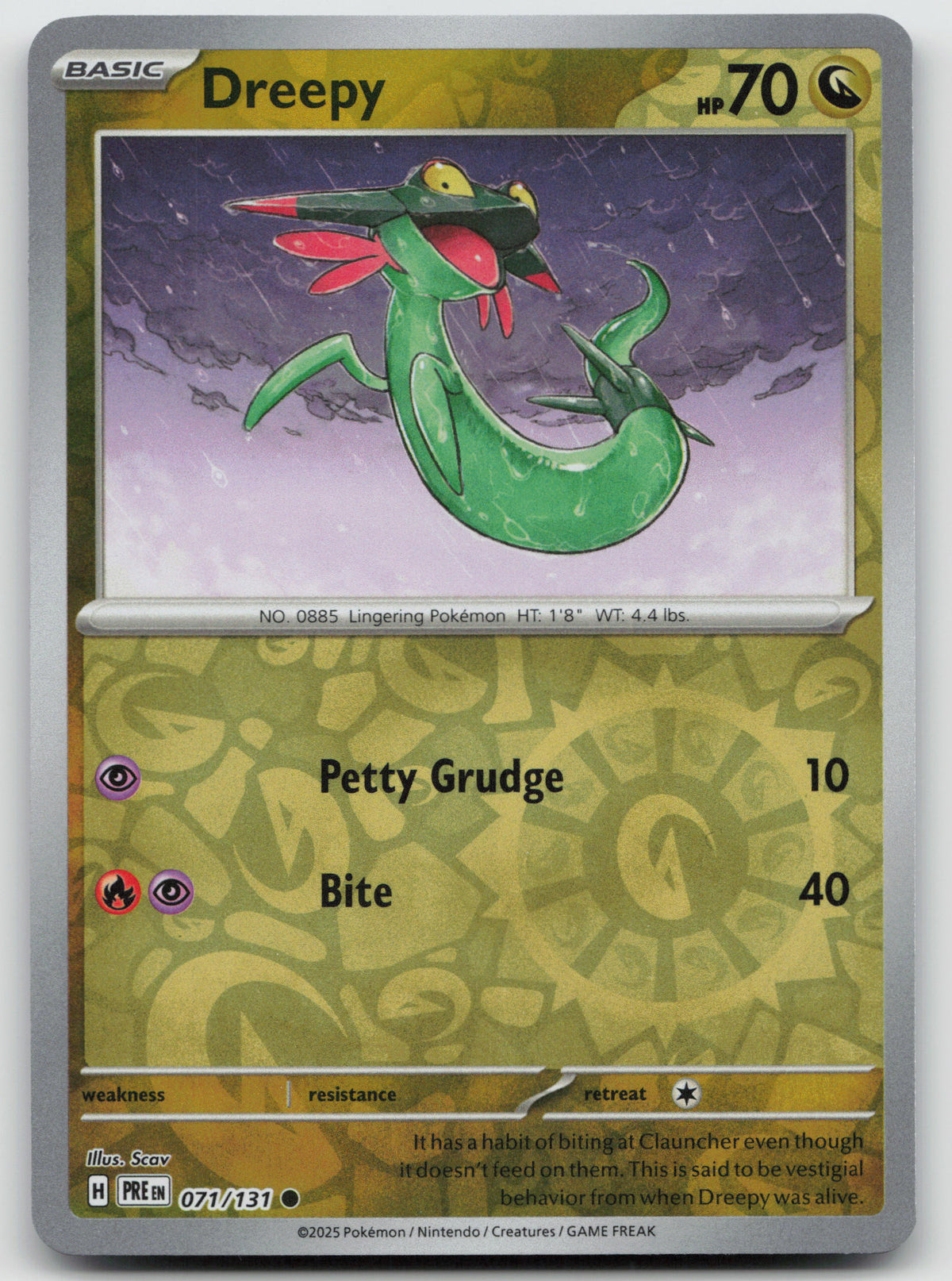 Dreepy Common Reverse Holo SV: Prismatic Evolutions 071/131 NM