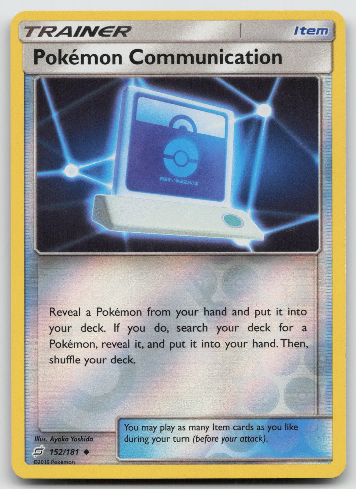 Pokemon Communication Reverse Holo Uncommon SM - Team Up 152/181 NM