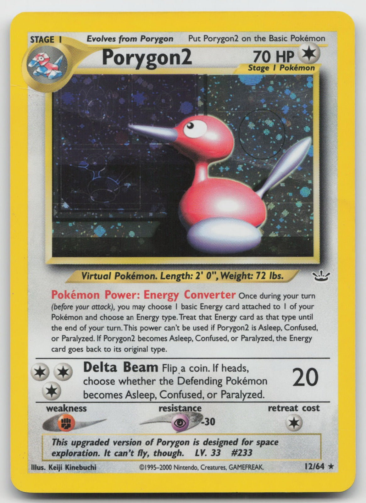 Porygon2 Unlimited Holo Rare Neo Revelation 12/64 HP