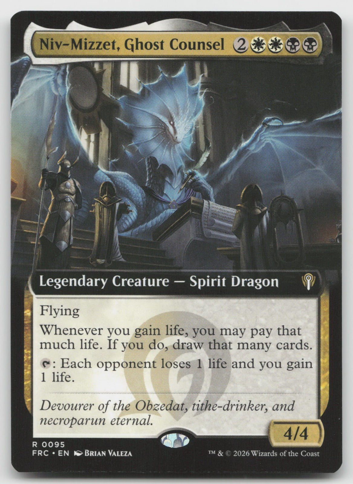 Niv-Mizzet, Ghost Counsel (Extended Art) R Commander: Reality Fracture 95 NM