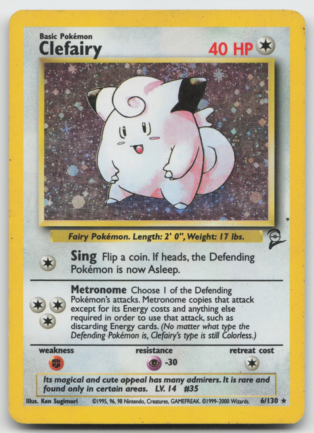 Clefairy Holo Rare Base Set 2 6/130 HP
