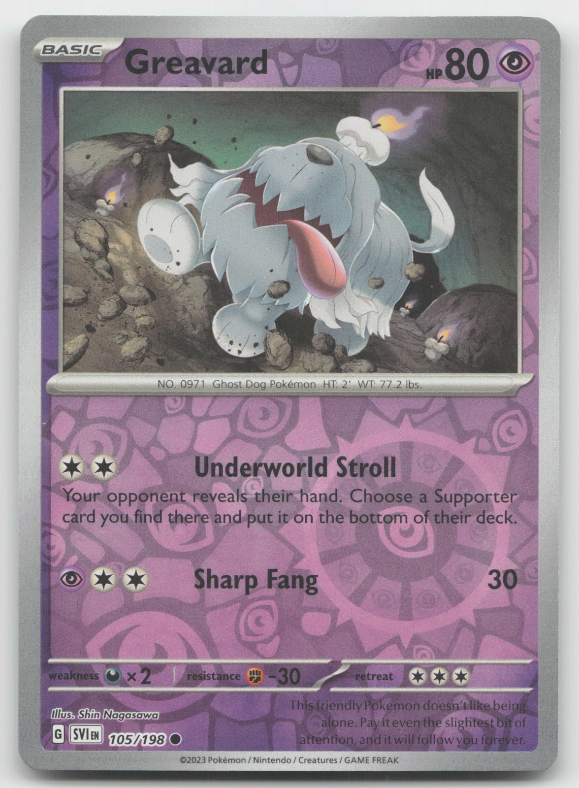 Greavard Reverse Holo Common SV01: Scarlet & Violet Base Set 105/198 NM