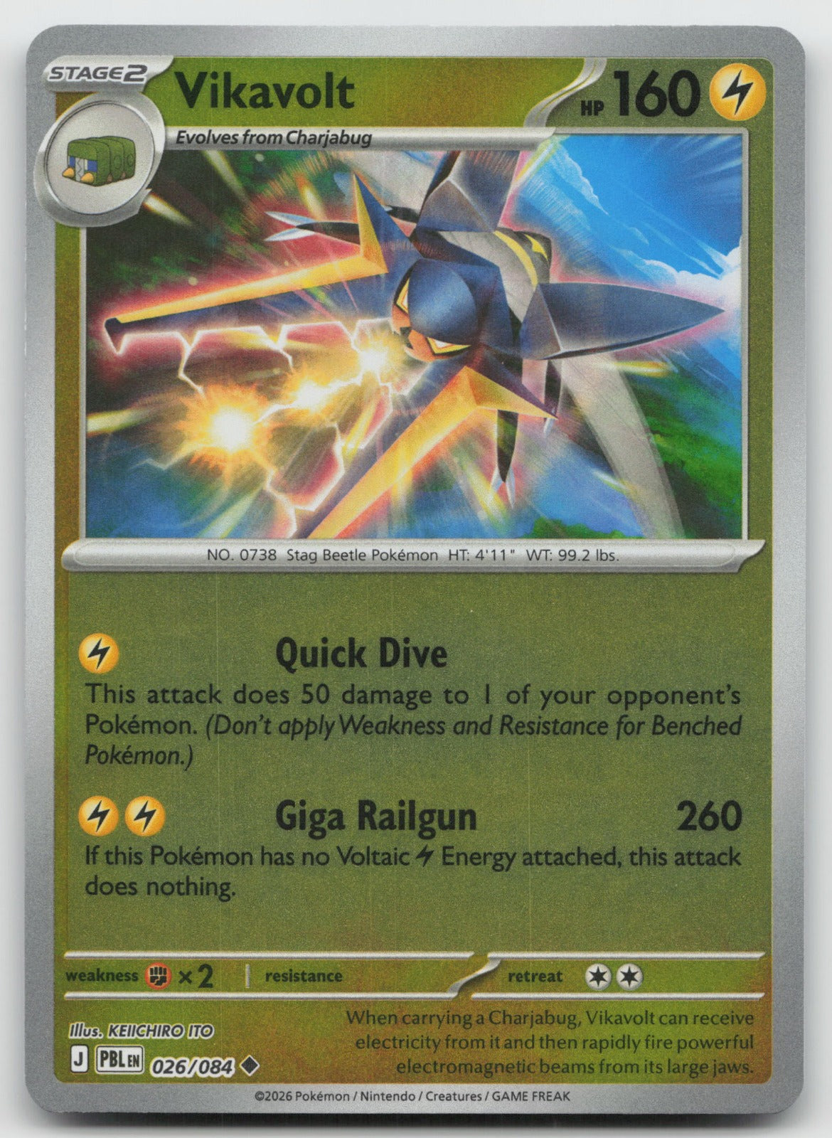 Vikavolt Reverse Holo Uncommon ME05: Pitch Black 026/084 NM