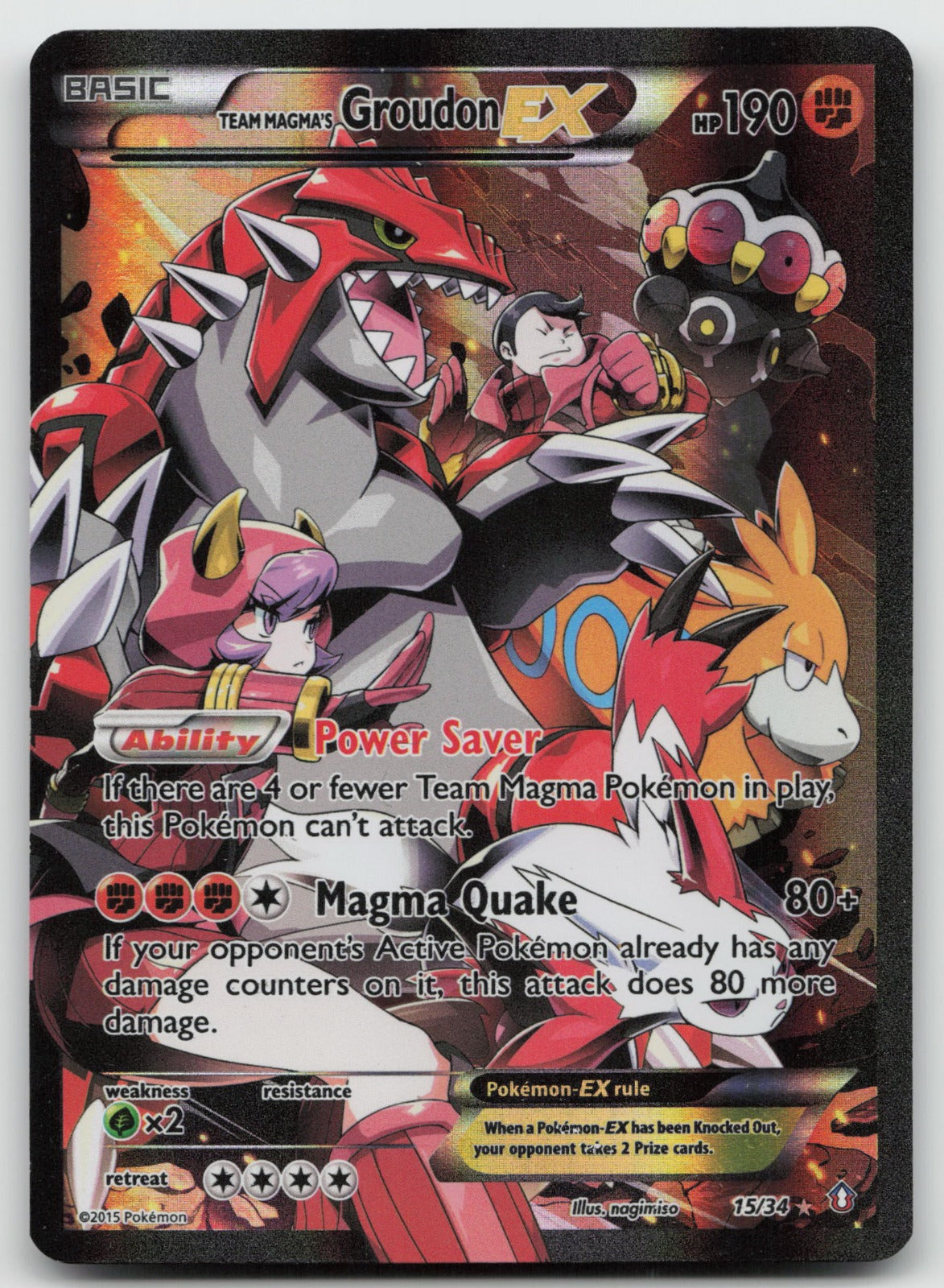 Team Magma's Groudon EX Holo Ultra Rare Double Crisis 15/34 DMG