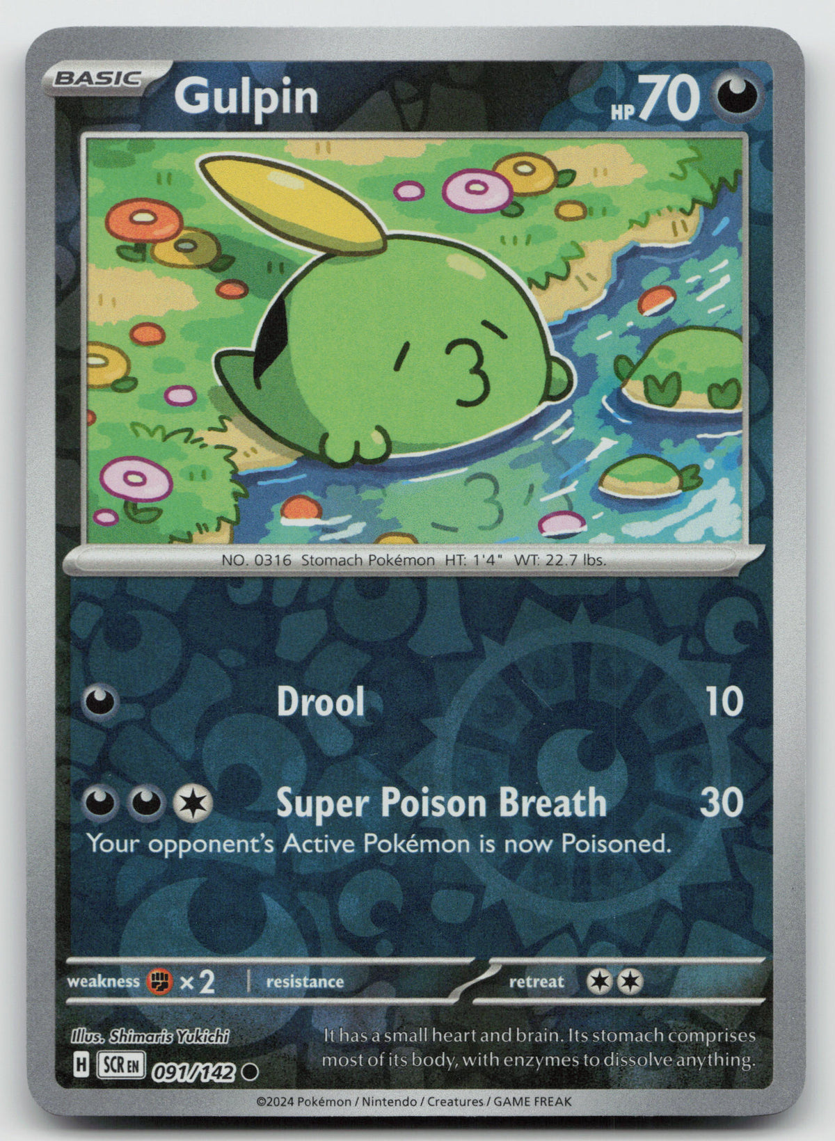 Gulpin Common Reverse Holo SV07: Stellar Crown 091/142 NM