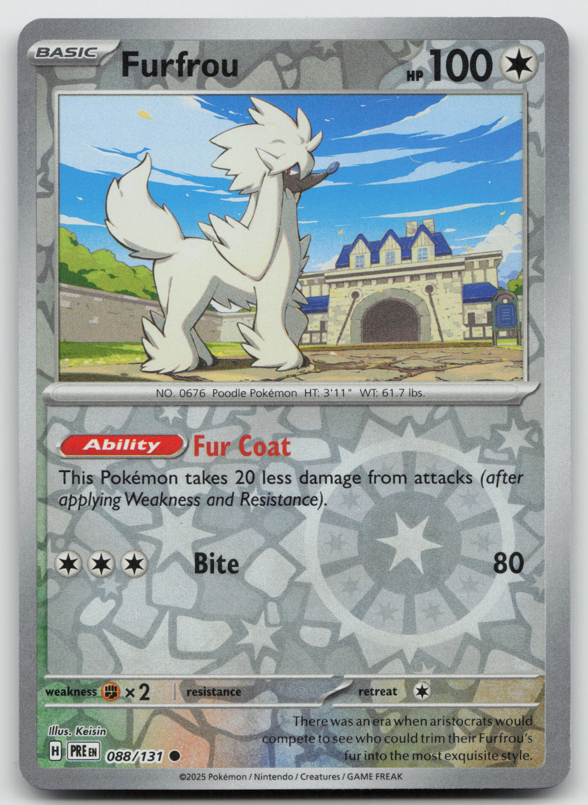 Furfrou Common Reverse Holo SV: Prismatic Evolutions 088/131 NM