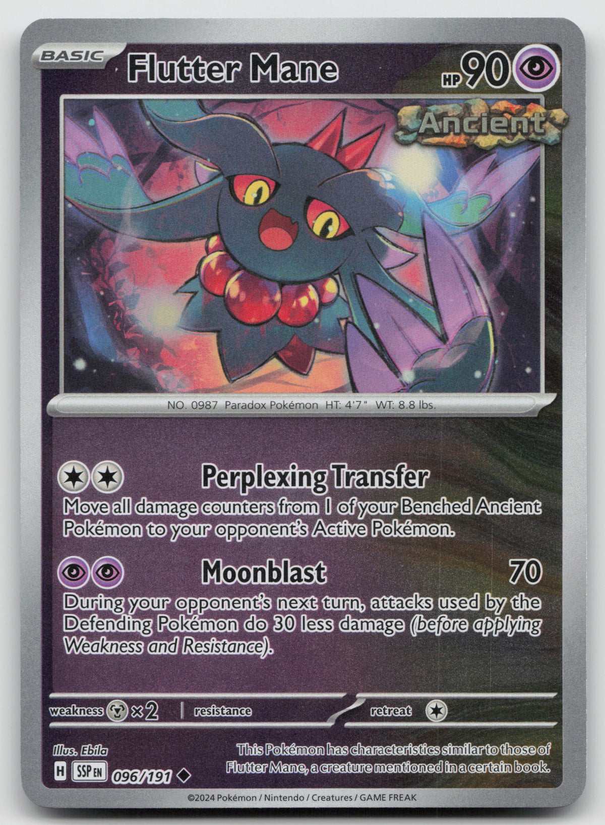 Flutter Mane Uncommon Reverse Holo SV08: Surging Sparks 096/191 NM