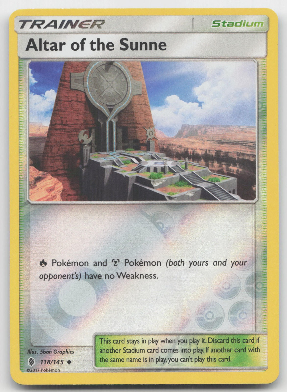 Altar of the Sunne Reverse Holo Uncommon SM - Guardians Rising 118/145 LP