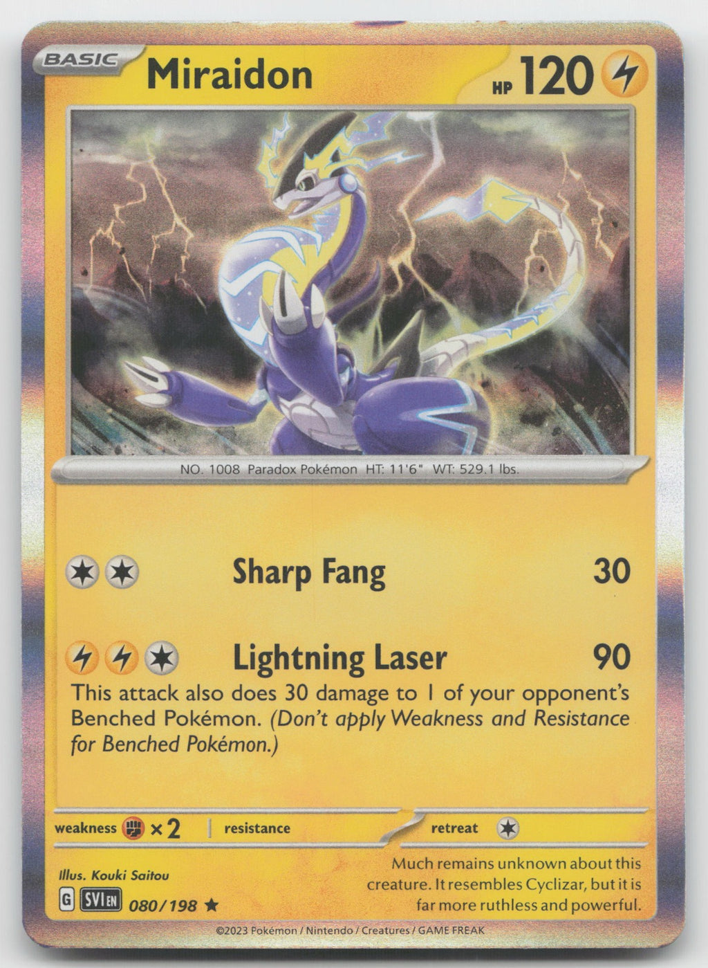 Miraidon Holo Rare SV01: Scarlet & Violet Base Set 080/198 NM