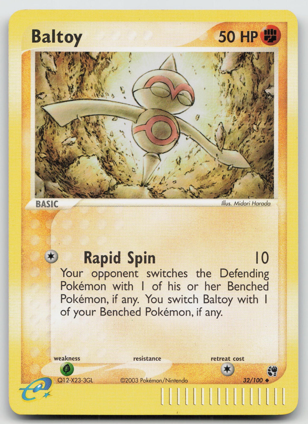 Baltoy Uncommon Reverse Holo Sandstorm 32/100 VLP