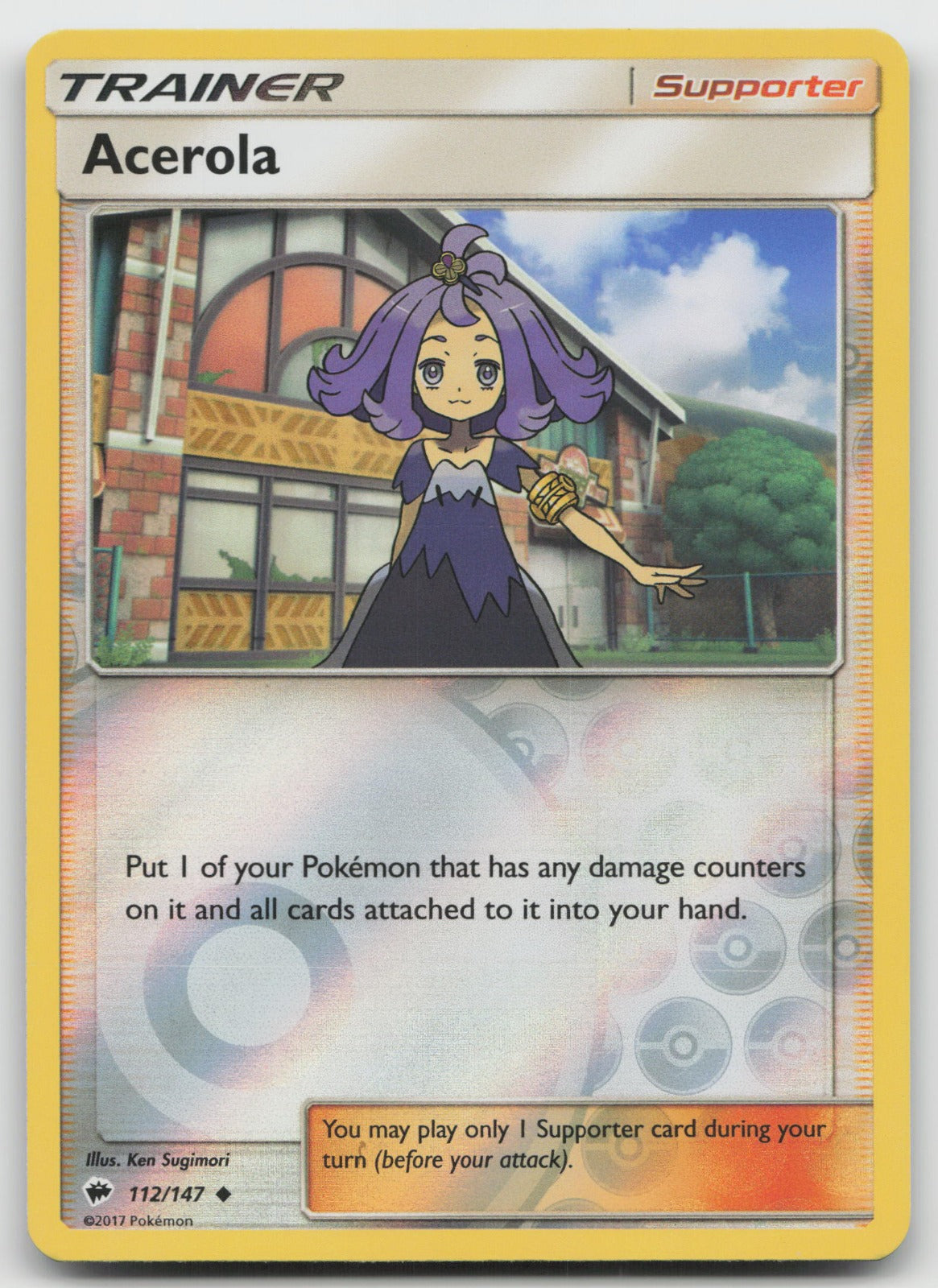 Acerola Reverse Holo Uncommon SM - Burning Shadows 112/147 NM