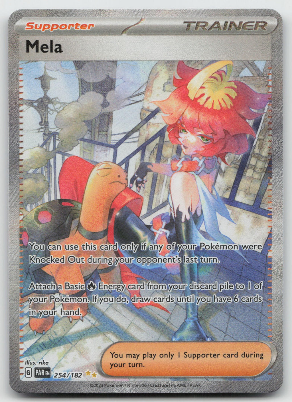 Mela Holo Special Illustration Rare SV04: Paradox Rift 254/182 NM