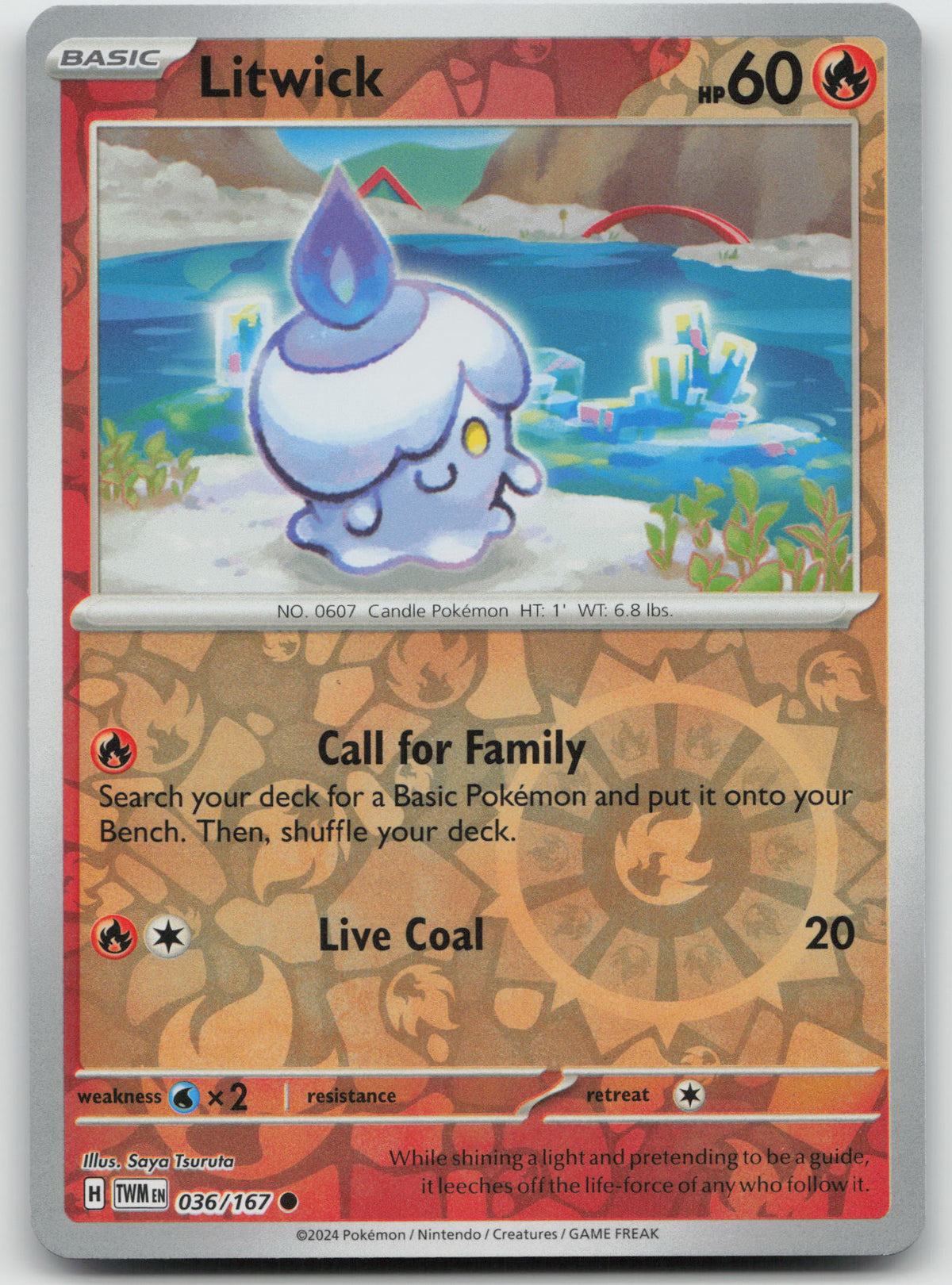 Litwick Common Reverse Holo SV06: Twilight Masquerade 036/167 NM