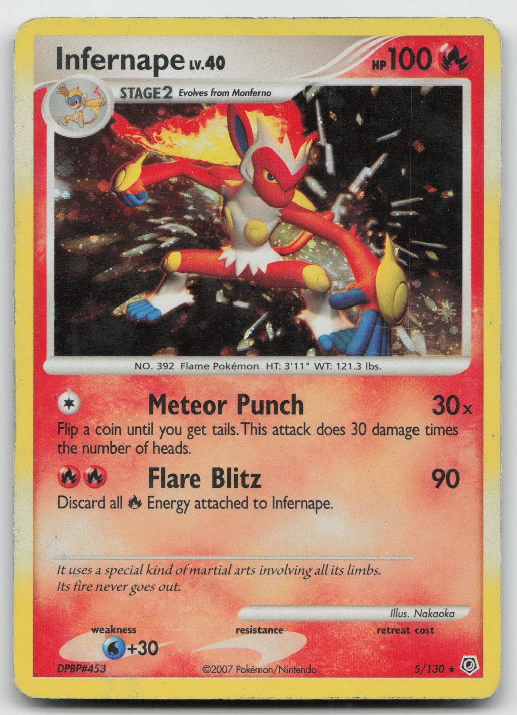 Infernape Holo Rare Diamond and Pearl 5/130 HP