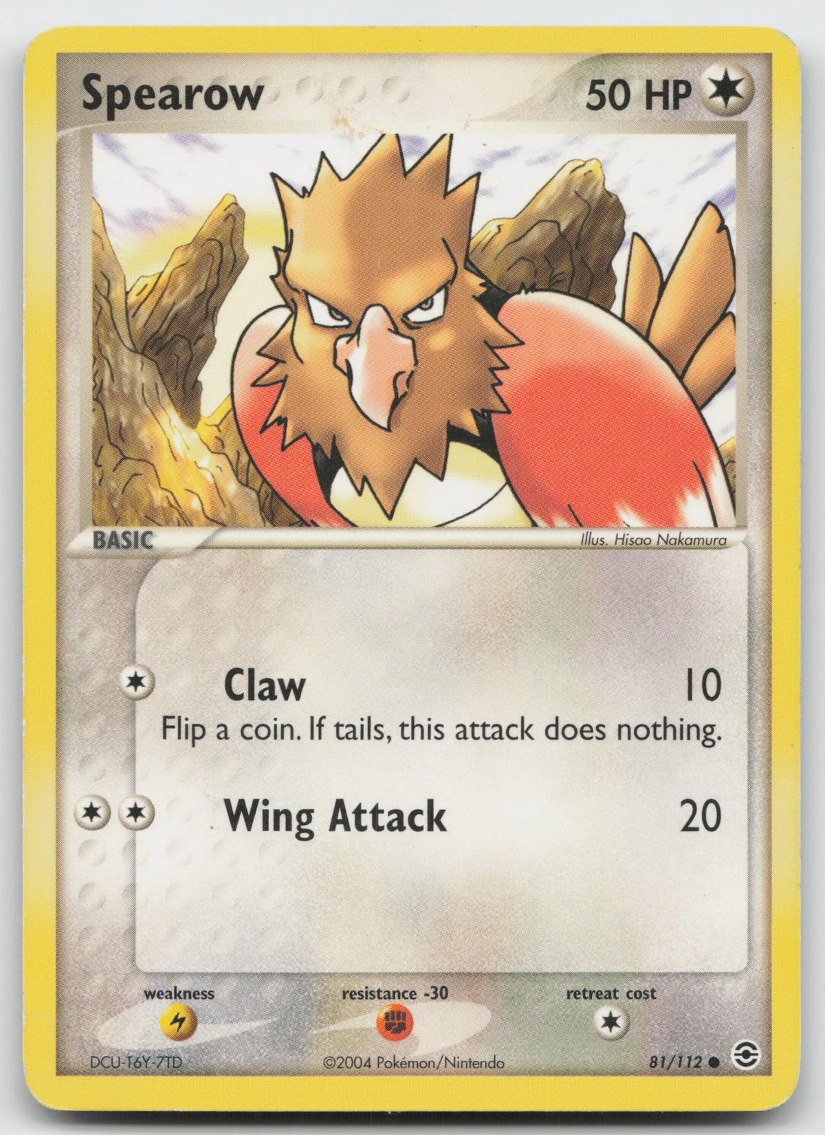 Spearow Common Normal FireRed & LeafGreen 81/112 DMG