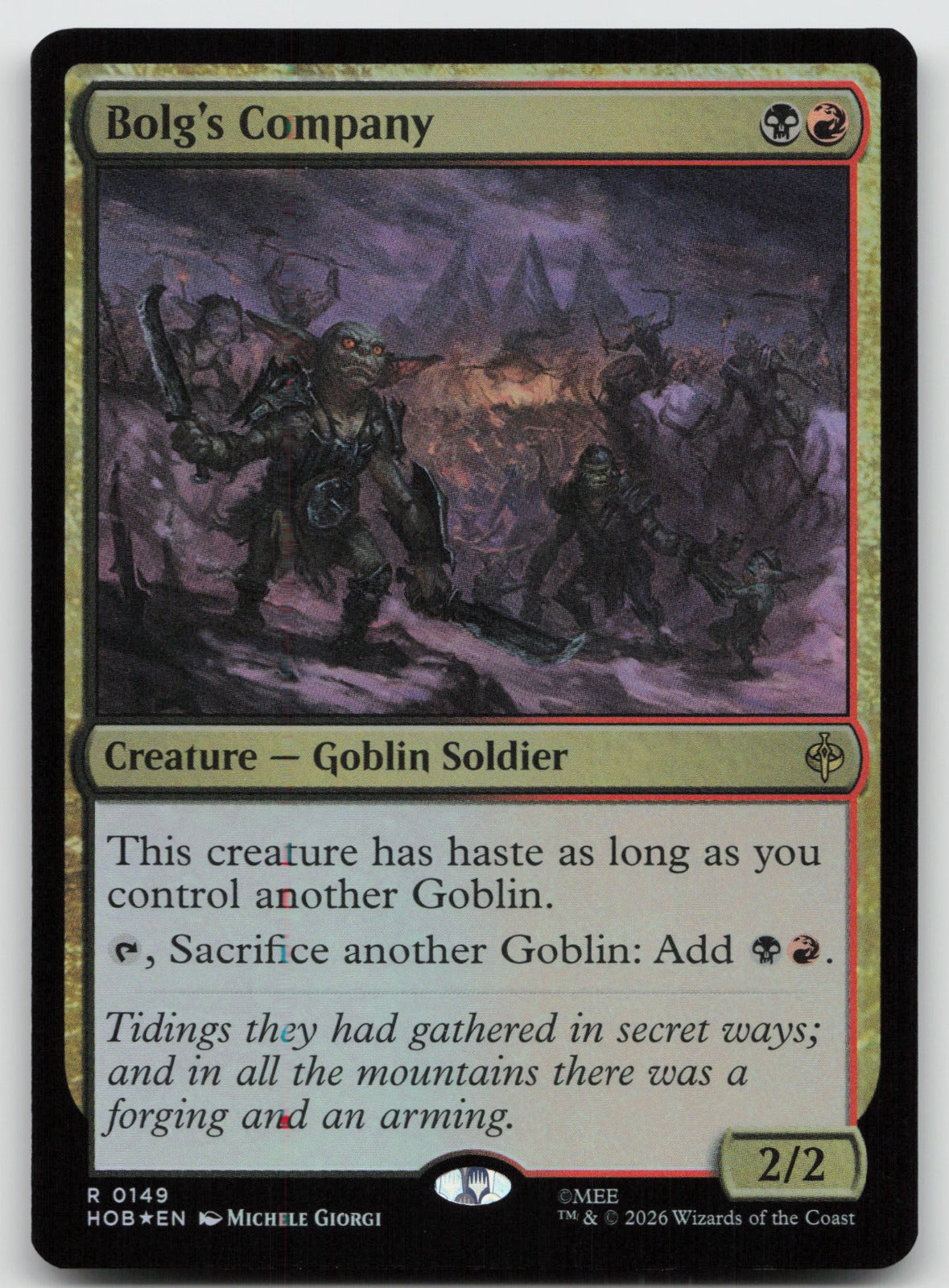 Bolg's Company R Foil The Hobbit 149 NM