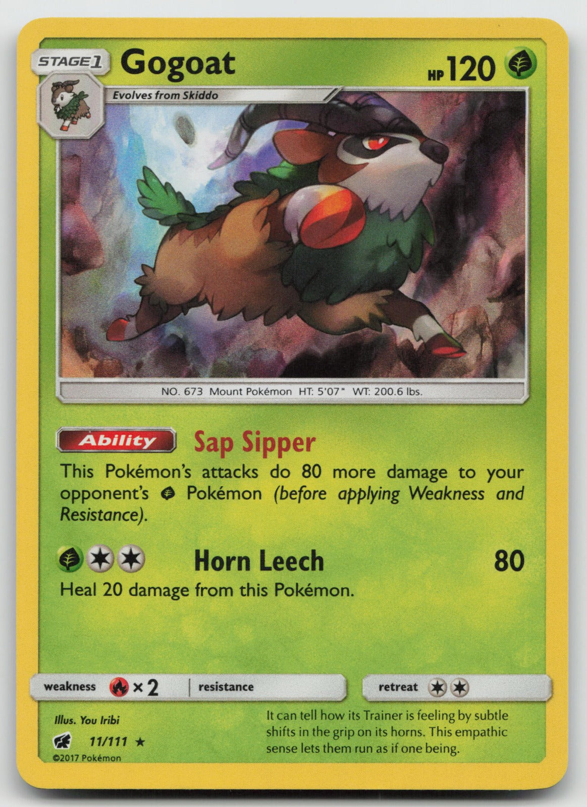 Gogoat Holo Rare SM - Crimson Invasion 11/111 NM