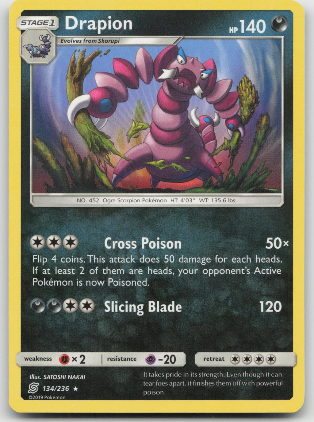 Drapion Rare SM - Unified Minds 134/236 NM