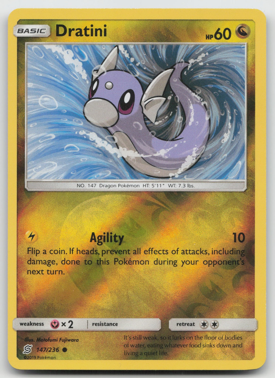 Dratini Reverse Holo Common SM - Unified Minds 147/236 NM