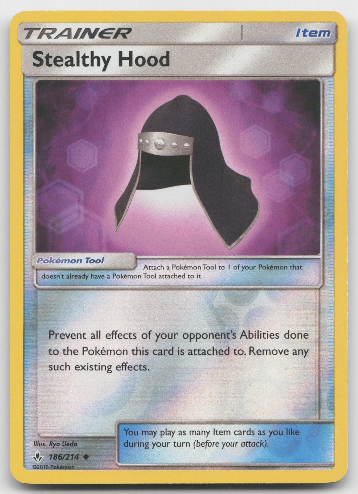 Stealthy Hood Reverse Holo Uncommon SM - Unbroken Bonds 186/214 NM