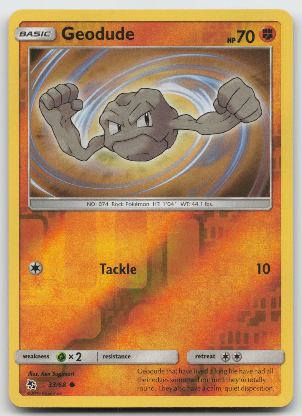 Geodude Reverse Holo Common Hidden Fates 33/68 NM