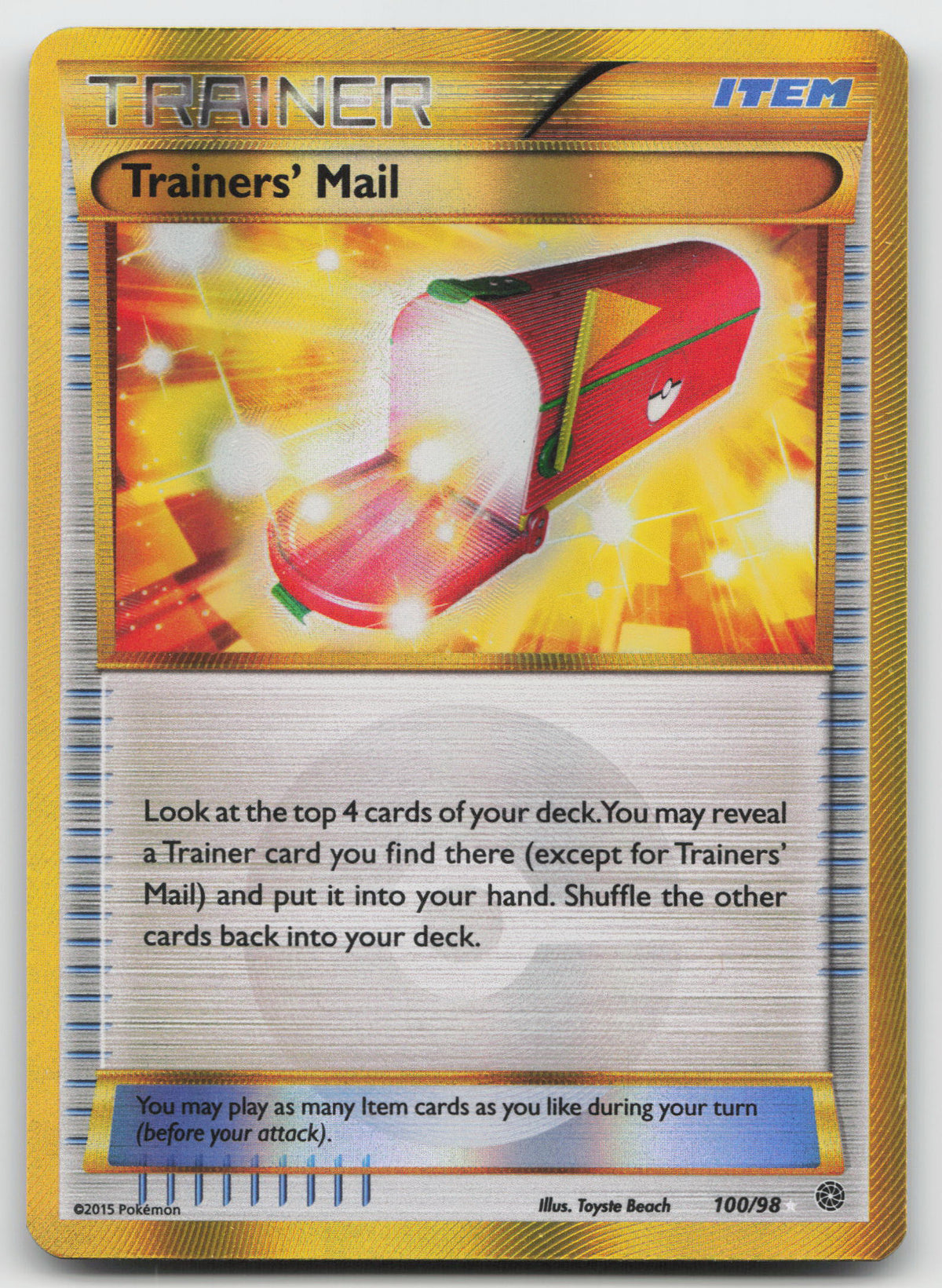 Trainers' Mail (Secret) Gold Rare Holo XY - Ancient Origins 100/98 LP