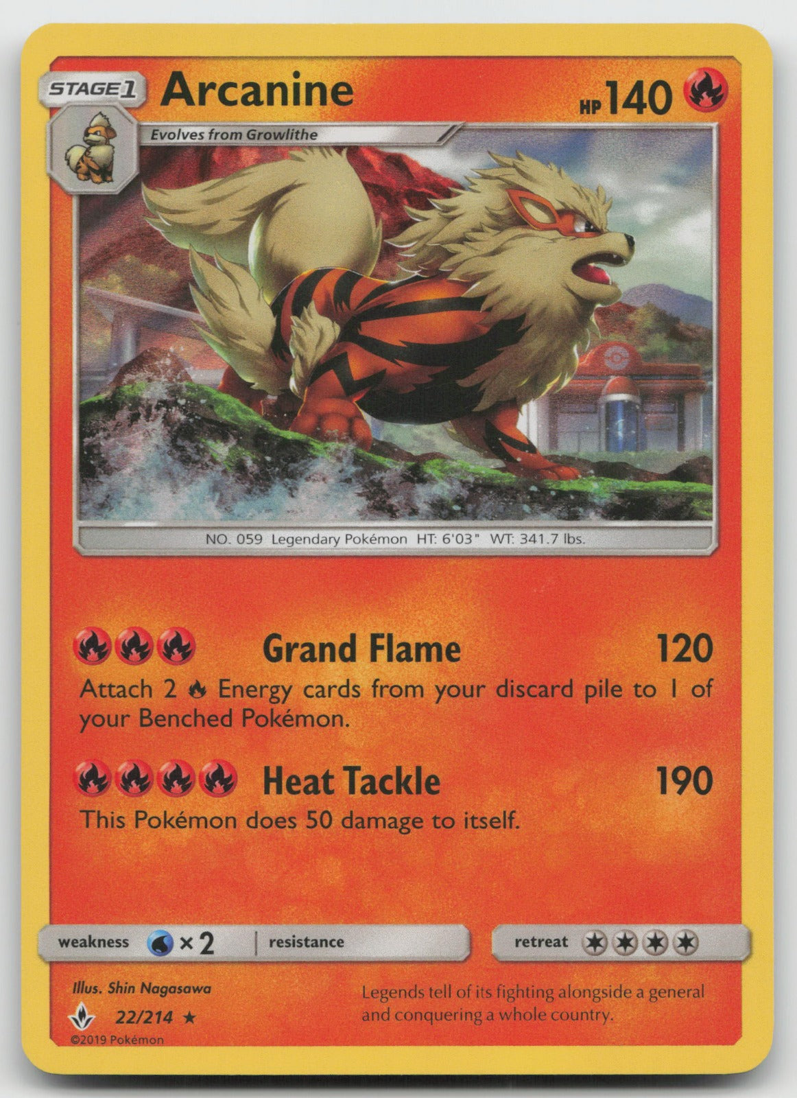Arcanine Holo Rare SM - Unbroken Bonds 22/214 NM