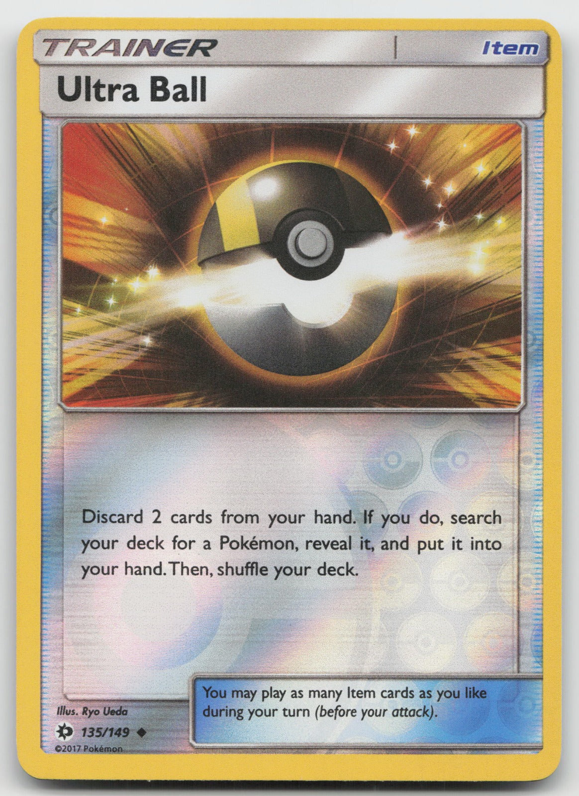 Ultra Ball Reverse Holo Uncommon SM Base Set 135/149 NM