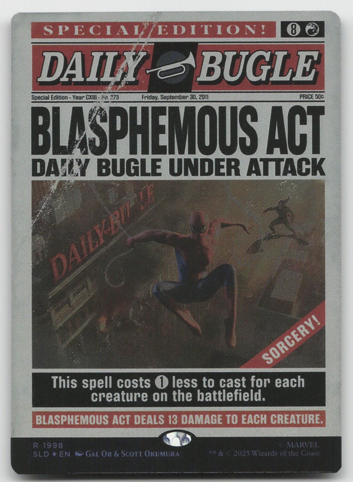 Blasphemous Act (Rainbow Foil) R Foil Secret Lair Drop Series 1998 NM