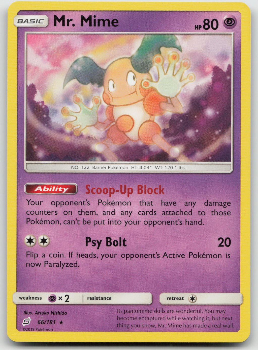 Mr. Mime Rare SM - Team Up 66/181 VLP