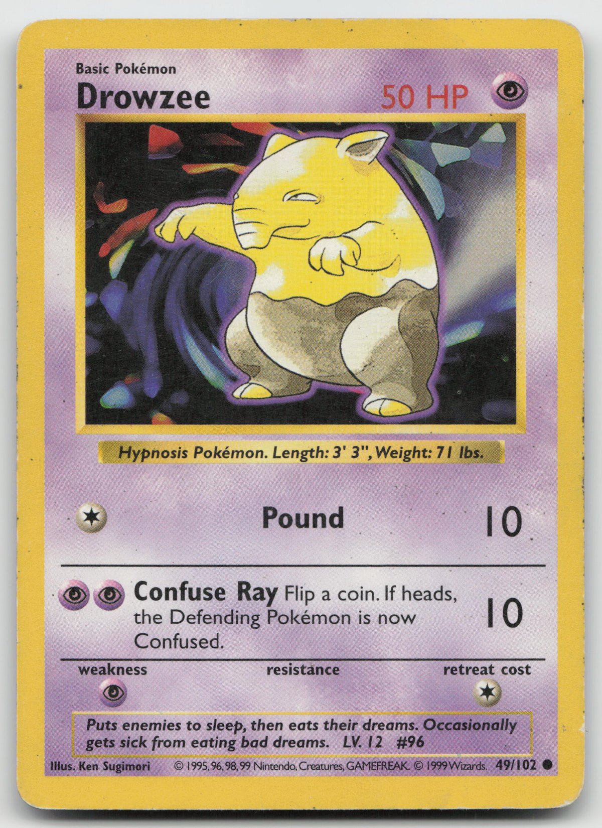 Drowzee Common Base Set (Shadowless) 049/102 HP
