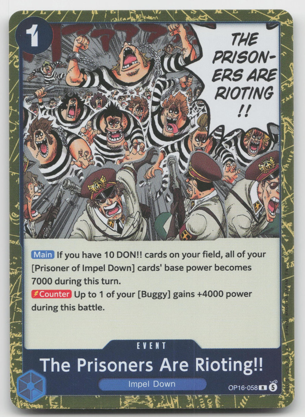 The Prisoners Are Rioting!! R Foil The Time of Battle OP16-058 NM