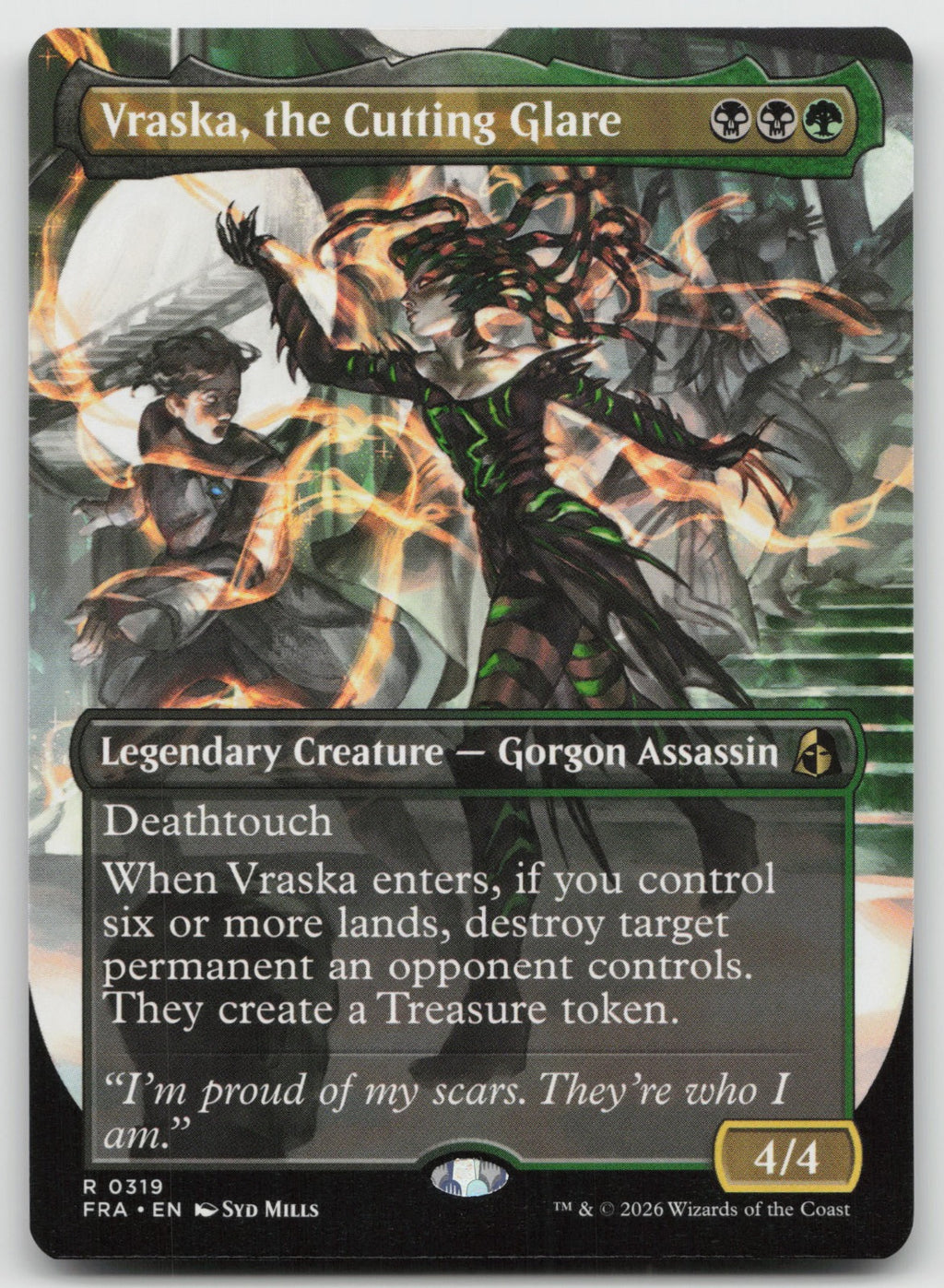 Vraska, the Cutting Glare (Borderless) R Reality Fracture 319 NM