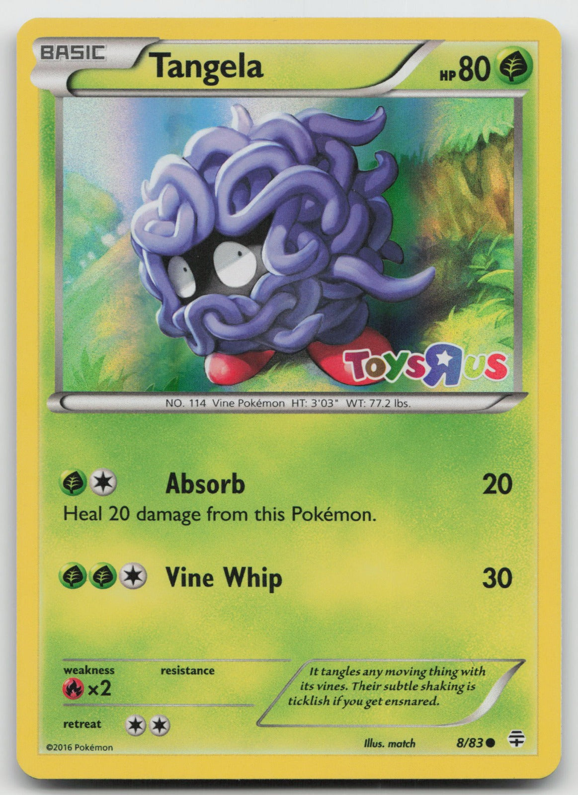 Tangela (Toys R Us Stamped) Promo Holo XY Generations 8/83 NM