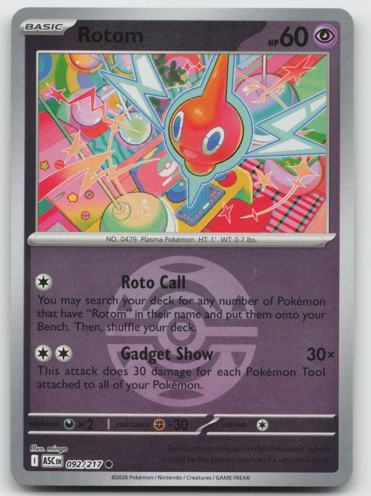 Rotom (Dusk Ball) Common Reverse Holo ME: Ascended Heroes 092/217 NM