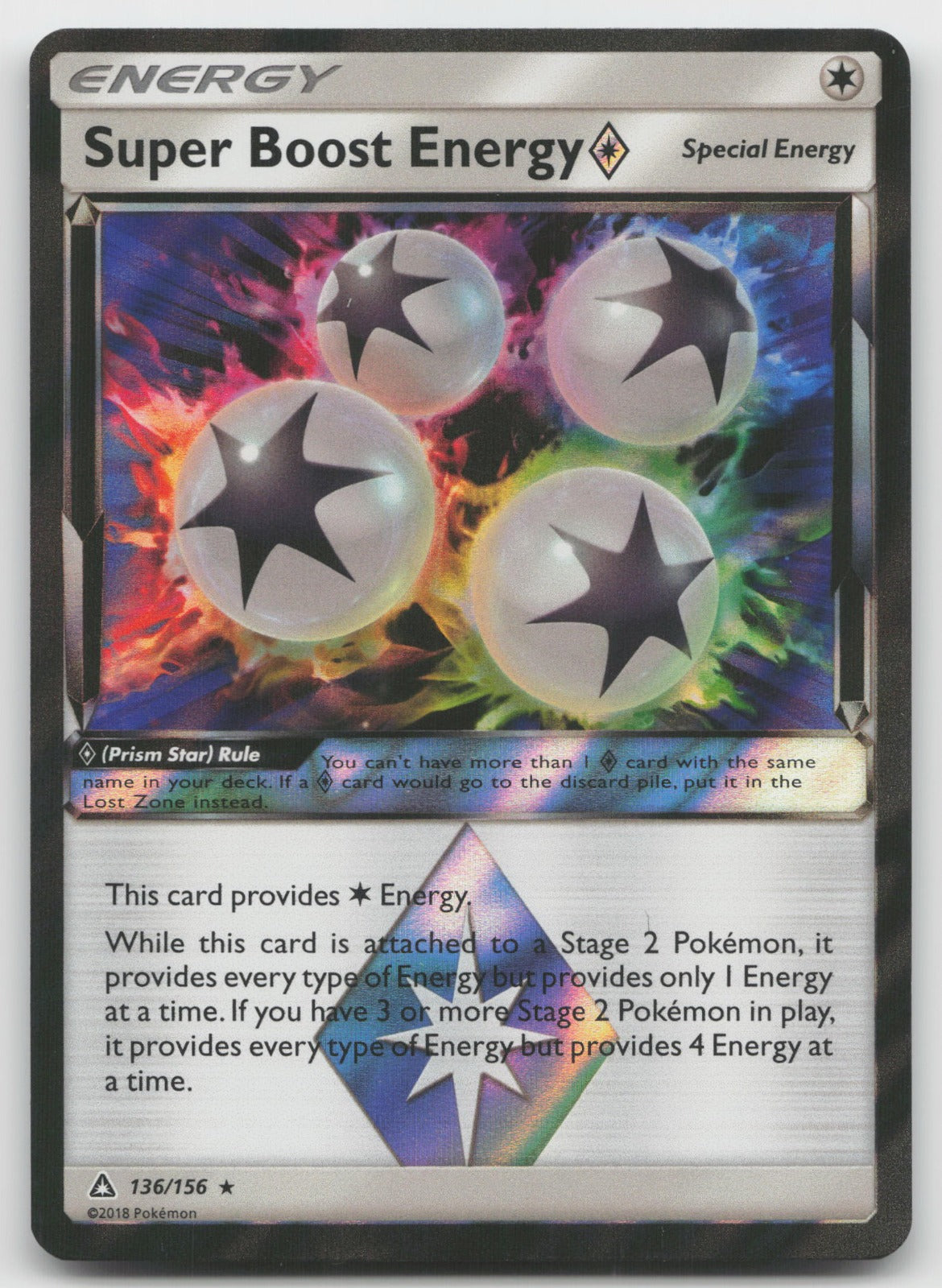 Super Boost Energy Prism Star Holo Prism Rare SM - Ultra Prism 136/156 NM