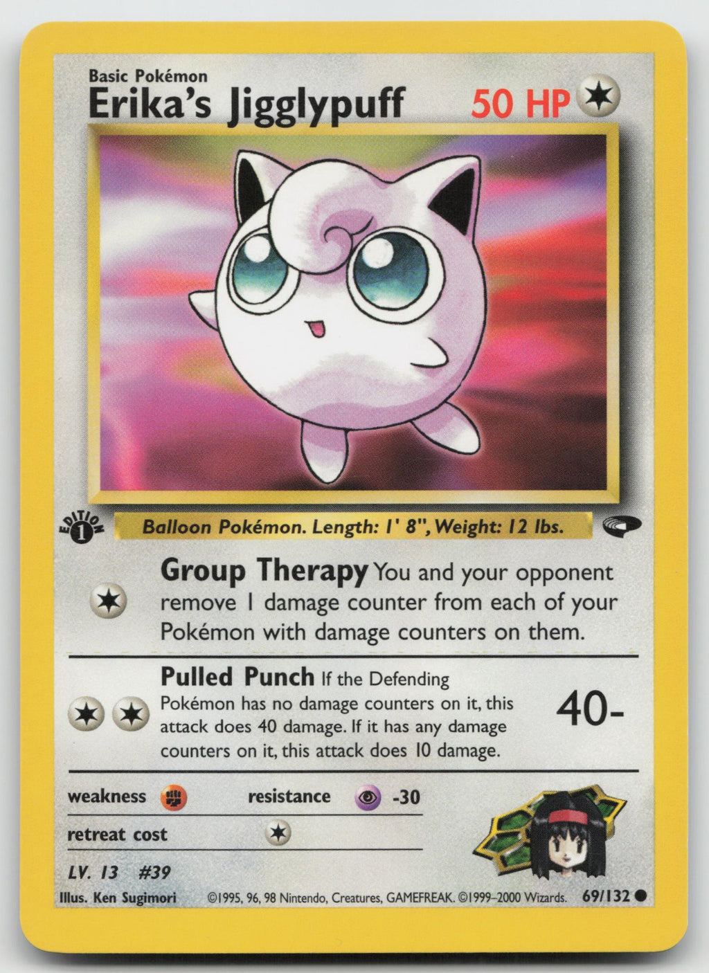 Erika's Jigglypuff Common 1st Edition Gym Challenge 69/132 NM