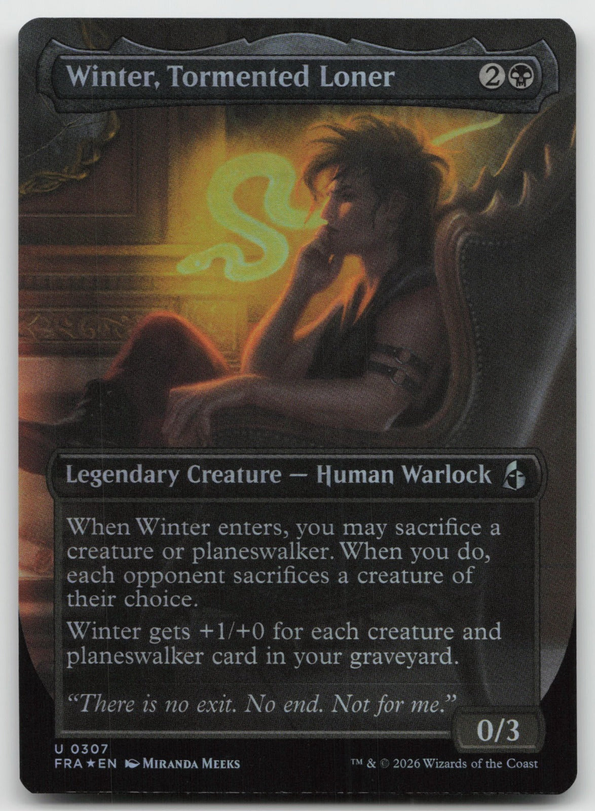 Winter, Tormented Loner (Borderless) U Foil Reality Fracture 307 NM