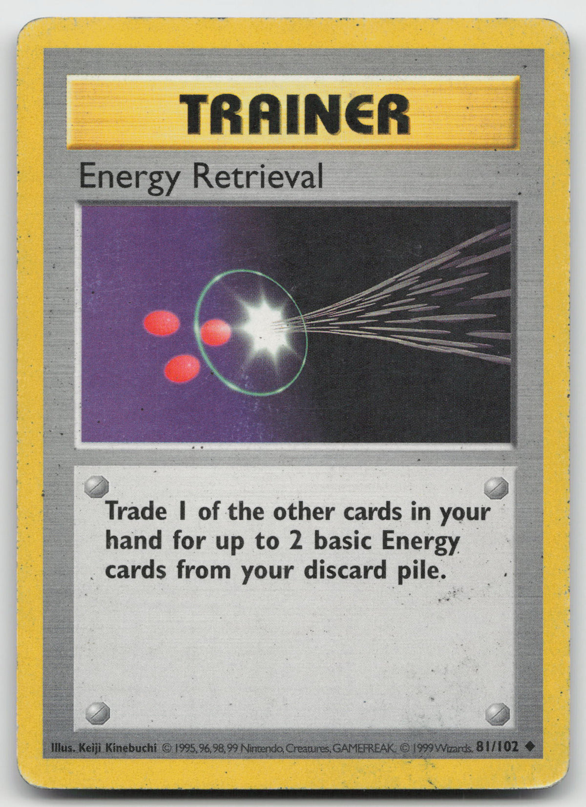 Energy Retrieval Uncommon Normal Base Set (Shadowless) 81/102 DMG