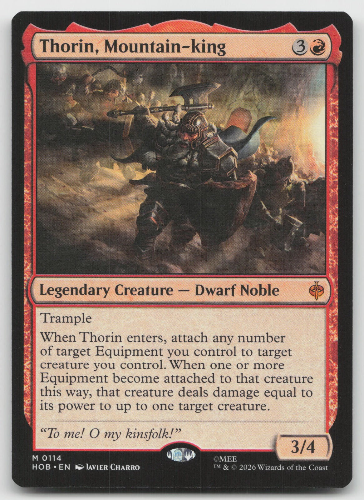 Thorin, Mountain-king M The Hobbit 114 NM