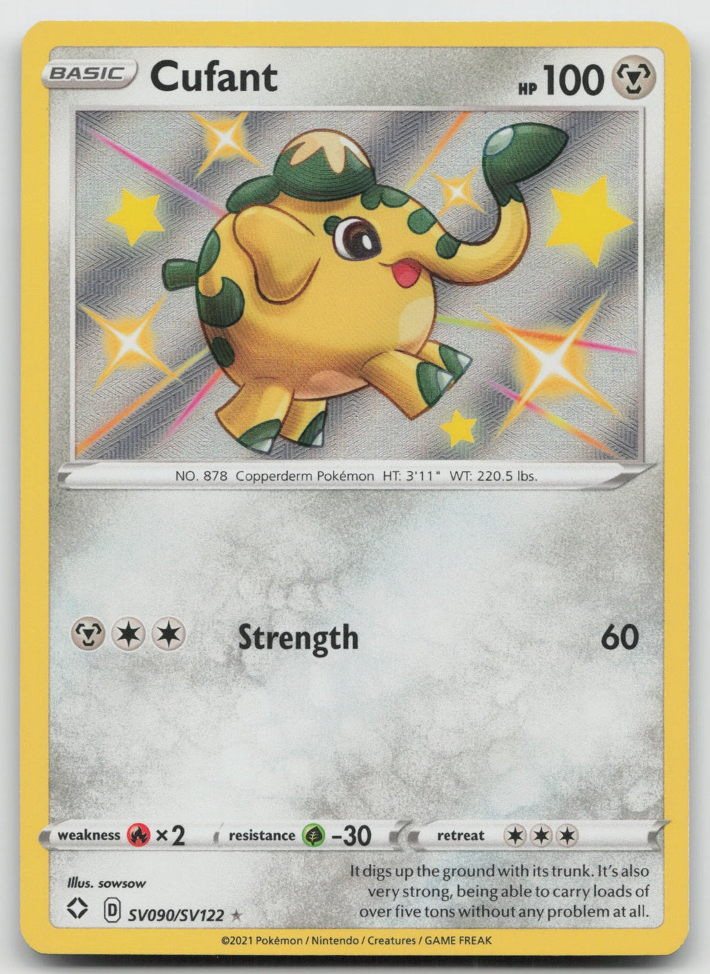 Cufant Shiny Holo Rare Shining Fates: Shiny Vault SV090/SV122 NM