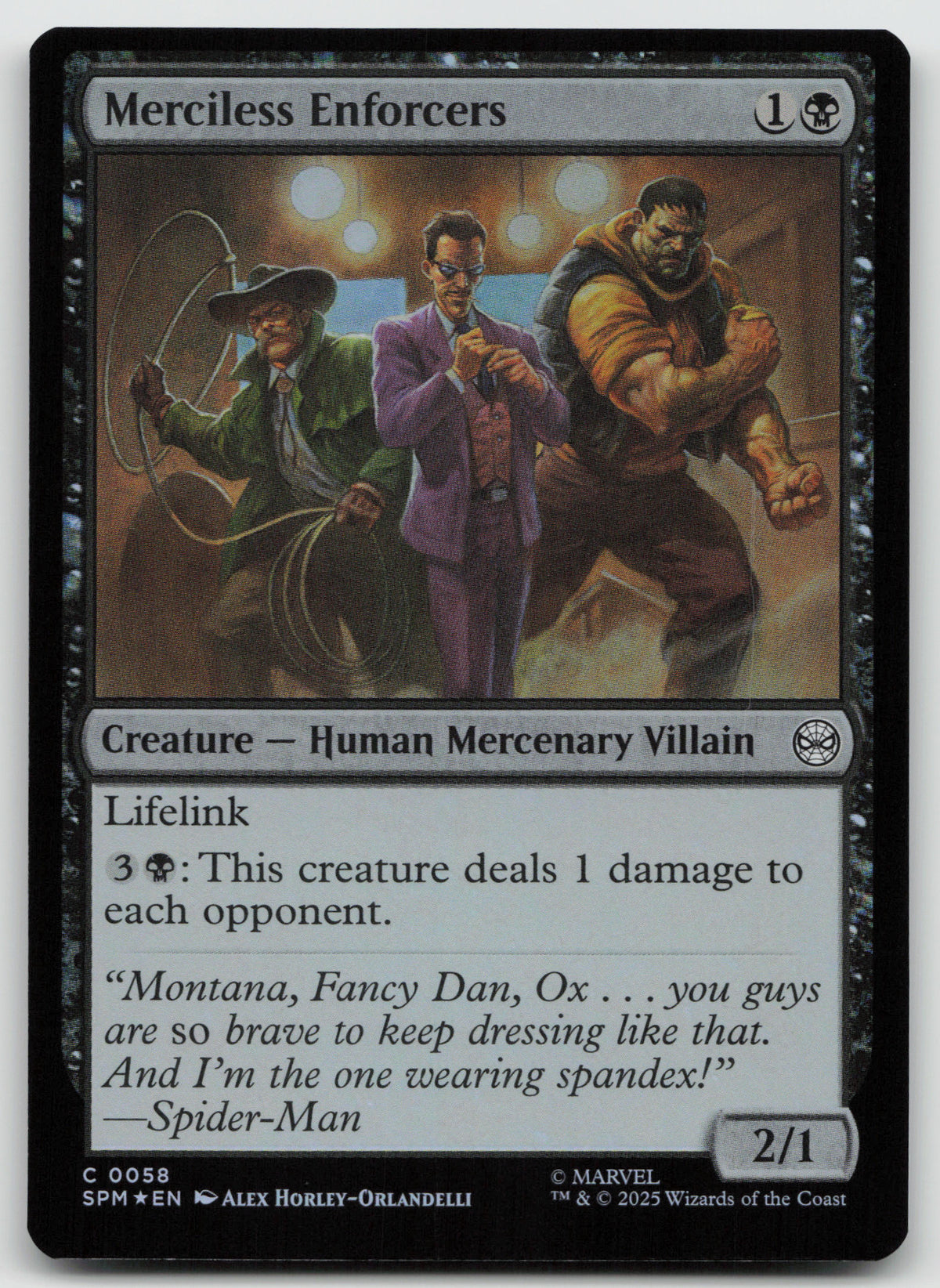 Merciless Enforcers C Foil Marvel's Spider-Man 58 NM