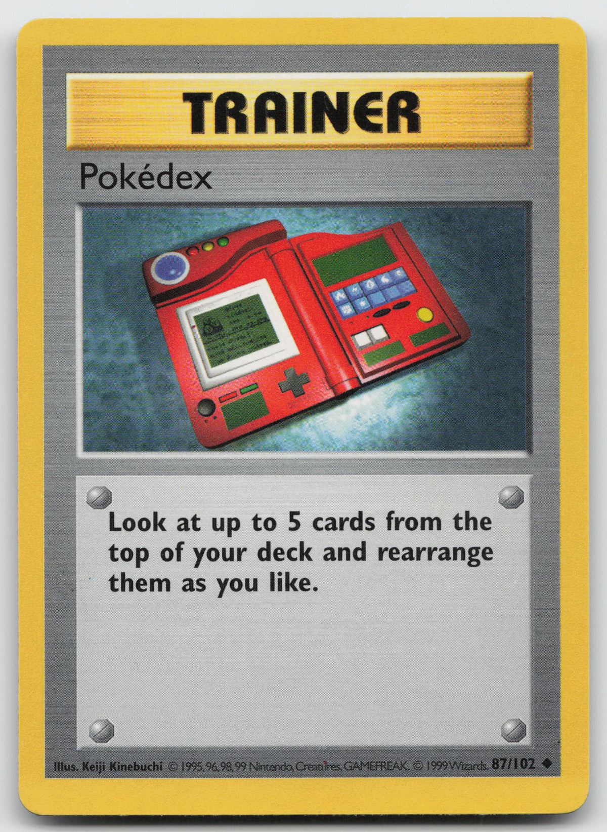 Pokedex Uncommon Normal Base Set (Shadowless) 87/102 LP
